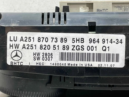 Mercedes R350 Front Heat A/C Climate Control Unit (2008) – Genuine OEM