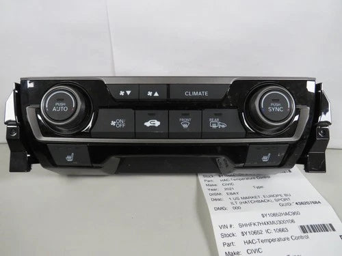 Honda Civic Front Automatic HVAC Climate Control (2019–2021) – Genuine OEM