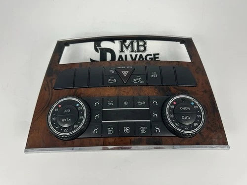 Mercedes W251 R350 A/C Climate Control W/Wood Grain Bezel 2518208289 (2006–2012) – Genuine OEM