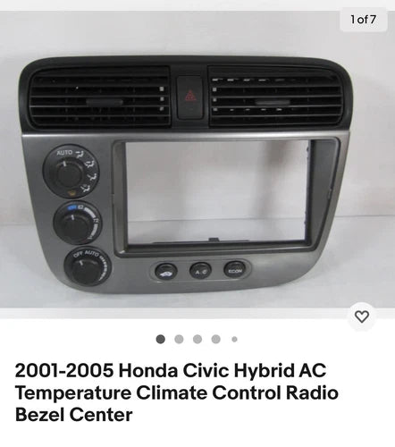 Honda Civic Hybrid A/C Climate Control Radio Bezel Center (2001–2004) – HVAC Replacement Part